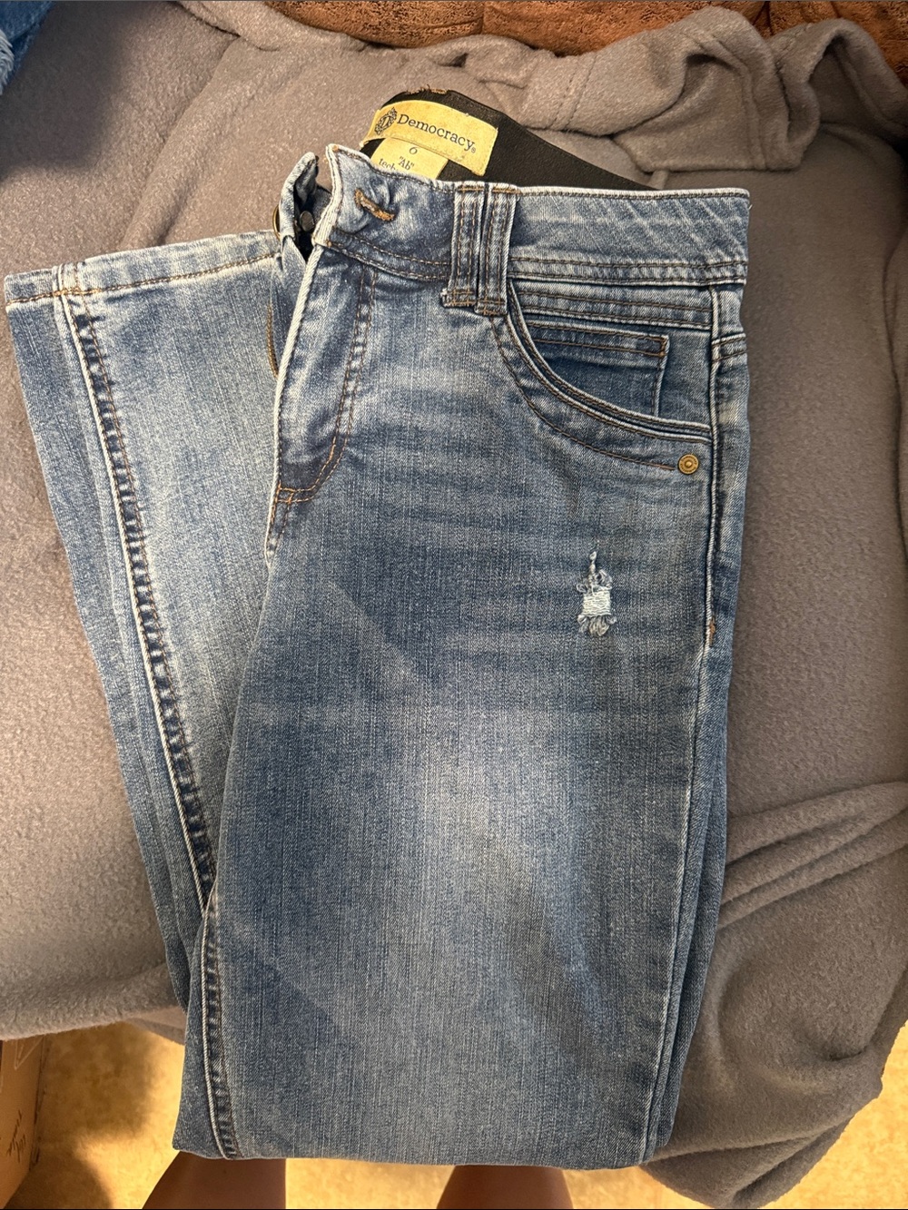 Democracy Faded Blue Distressed Skinny Jeans